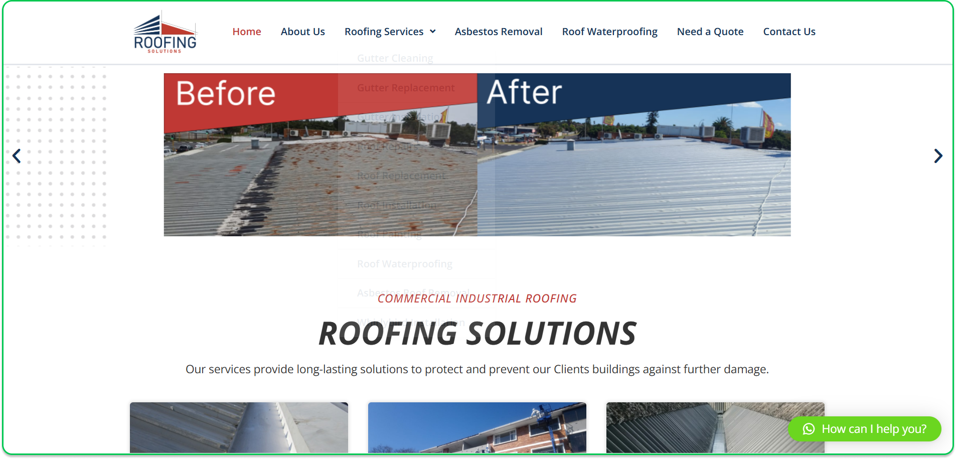 Roofing Solutions project website